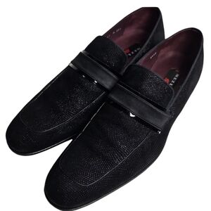 Mezlan "Capizzi " 4492 Black Genuine Glass-Beaded Suede Loafers Size 12